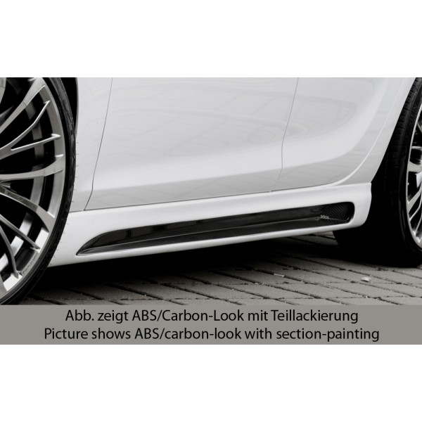 Rieger bočný prah mont. strana pravá pro Opel Astra J 5-dver., hatchback, sedan/notchback, sports tourer vr. faceliftu, r.v. 10/12-, 11/08-09/12, plast ABS bez povrchovej úpravy, s prelisom a výrezom