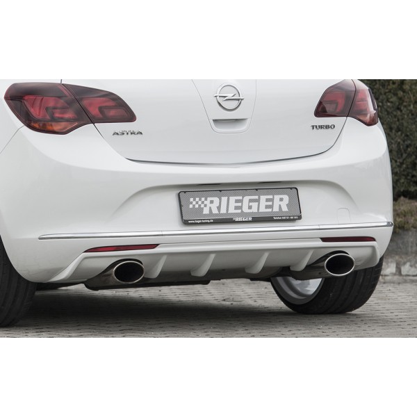 Rieger vložka zadného nárazníka pre Opel Astra J 5-dver., hatchback po faceliftu, plast ABS bez povrchovej úpravy, pre športové koncovky na oboch stranách 140x90 mm