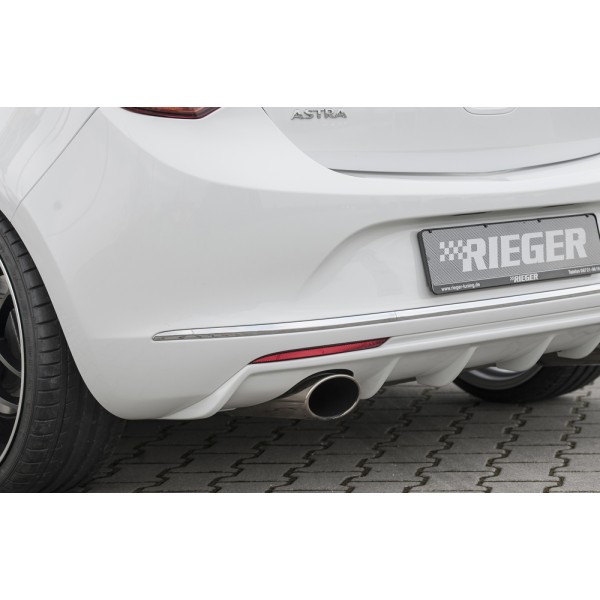 Rieger vložka zadného nárazníka pre Opel Astra J 5-dver., hatchback po faceliftu, plast ABS bez povrchovej úpravy, pro sportovní koncovku vlevo 140x90 mm
