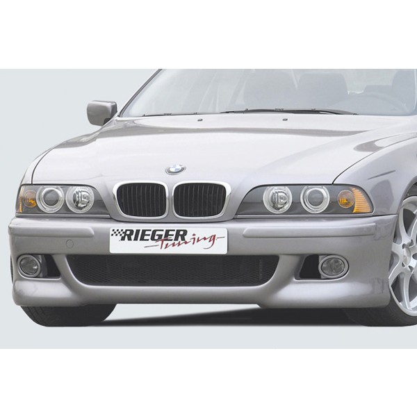 Rieger kompletný predný nárazník M5-Look pro BMW rad 5 E39 sedan, touring, plast ABS bez povrchovej úpravy, s držáky originálních mlhových světlometů, pre vozidlá bez parkovacieho asistenta (PDC), bez ostřikovačů světlometů