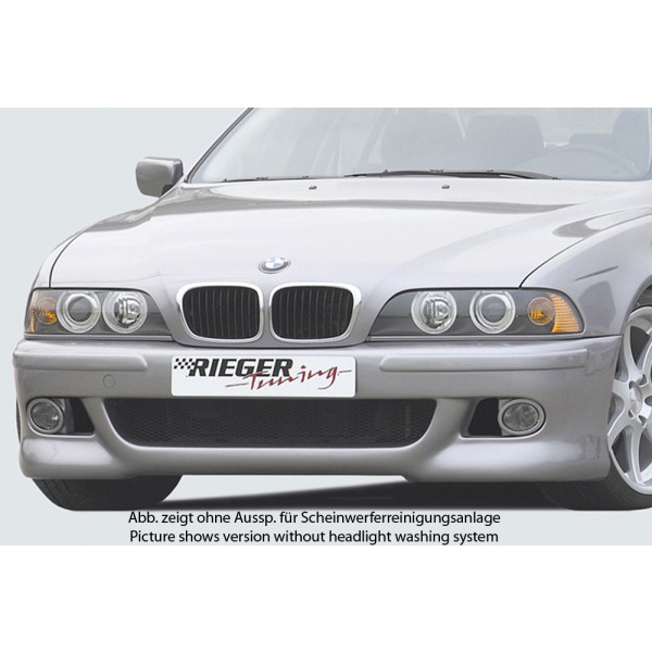 Rieger kompletný predný nárazník M5-Look pro BMW rad 5 E39 sedan, touring, plast ABS bez povrchovej úpravy, s držáky originálních mlhových světlometů, pro vozy s ostřikovači předních světlometů