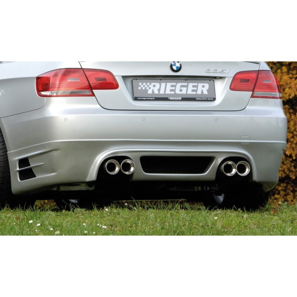 Rieger spojler pod zadný nárazník pre BMW rad 3 E92, E93 kabriolet, kupé pred faceliftom r.v. 03/07-02/10, 09/06-02/10, plast ABS bez povrchovej úpravy, iba pre 335i, pre dvojité koncovky na oboch stranách