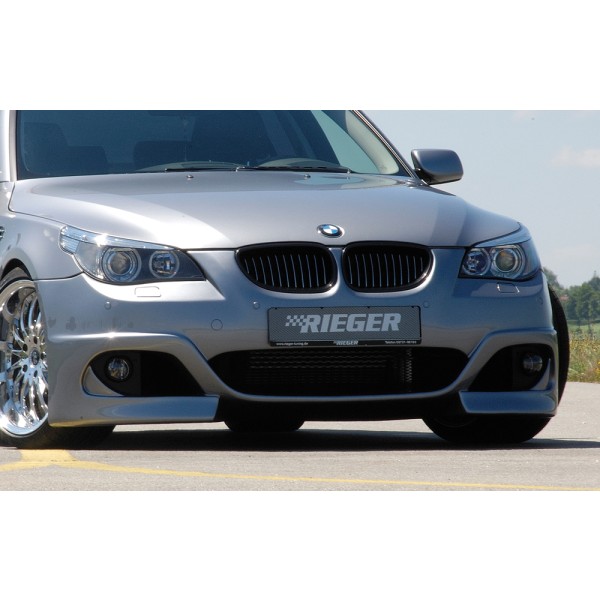 Rieger kompletný predný nárazník pro BMW rad 5 E60, E61 sedan, touring pred faceliftom, plast ABS bez povrchovej úpravy, pro vozy s ostřikovači předních světlometů a parkovacím asistentom (PDC)