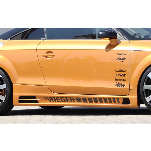 Rieger bočný prah mont. strana pravá pro Audi TT 8J kupé, roadster, r.v. 09/06-, plast ABS bez povrchovej úpravy, s prolisem, s prolisem a dvěma výřezy