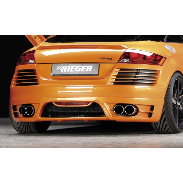 Rieger kompletní zadný nárazník pre Audi TT 8J kupé, roadster, plast ABS bez povrchovej úpravy, pre vozidlá s parkovacím asistentom (PDC), pre dvojité koncovky na oboch stranách