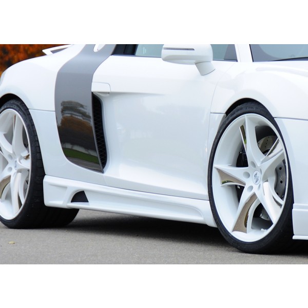 Rieger bočný prah mont. strana pravá pro Audi R8 42 kupé, spyder, r.v. 04/07-, plast ABS bez povrchovej úpravy, s prelisom a výrezom