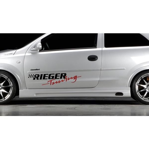Rieger bočný prah mont. strana ľavá pro Opel Corsa C 3-dver. vr. faceliftu, r.v. 06/03-, 09/00-05/03, plast ABS bez povrchovej úpravy, s prelisom a výrezom