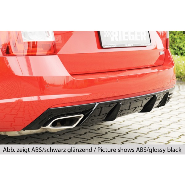 Rieger vložka zadného nárazníka pre Škoda Octavia RS 5E combi, sedan vr. faceliftu, plast ABS bez povrchovej úpravy, pre vozidlá s nasadzovacím ťažným zariadením