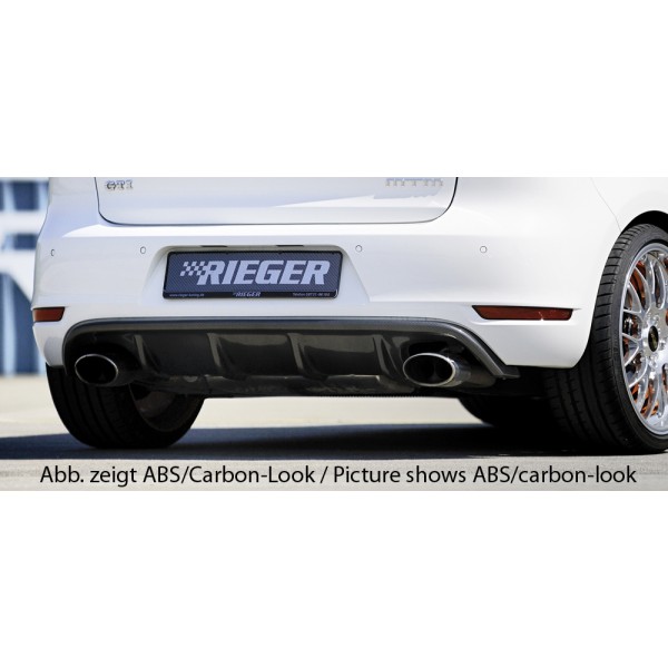 Rieger vložka zadného nárazníka pre Volkswagen Golf 6 GTD, GTI 3-dver., 5-dver., kabriolet, plast ABS lakovaný do čiernej lesklej farby