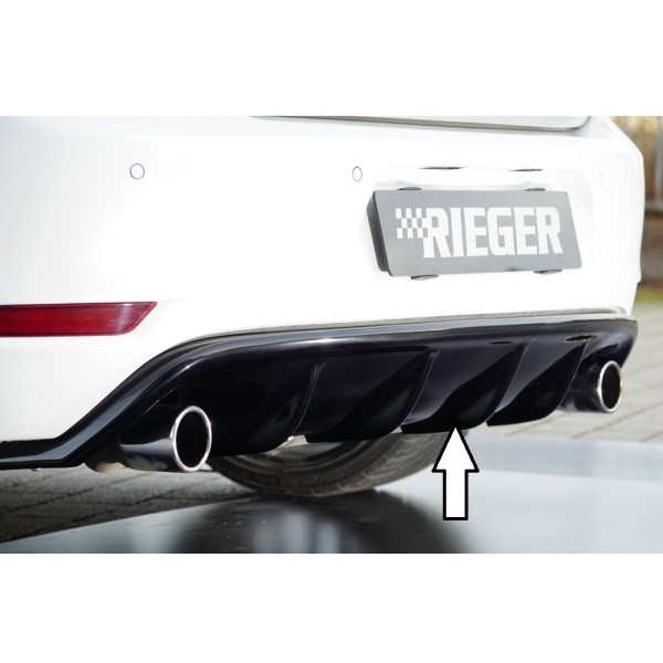 Rieger vložka zadného nárazníka pre Volkswagen Golf 6, plast ABS lakovaný do čiernej lesklej farby