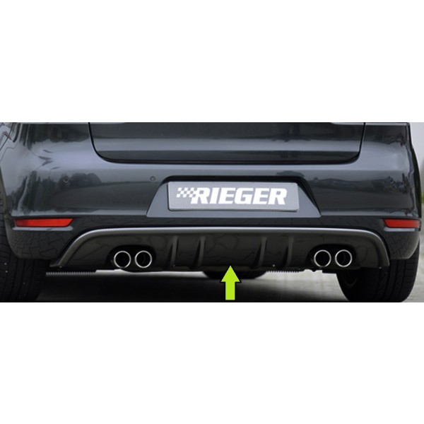 Rieger vložka zadného nárazníka s dvojitými žebry pro Volkswagen Golf 6 kabriolet, plast ABS lakovaný do čiernej lesklej farby