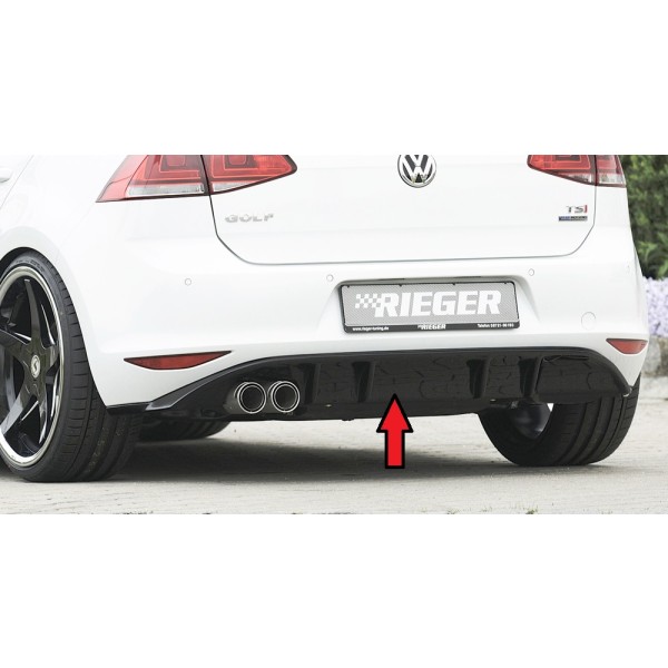 Rieger vložka zadného nárazníka pre Volkswagen Golf 7 vr. GTD 3-dver., 5-dver. pred faceliftom, plast ABS lakovaný do čiernej lesklej farby