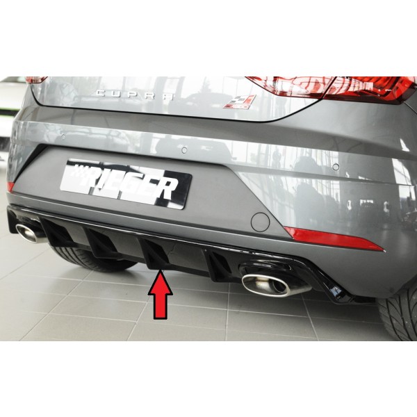 Rieger vložka zadného nárazníka pre Seat Leon Cupra 5F 3-dver. (sc), 5-dver. po faceliftu, plast ABS lakovaný do čiernej lesklej farby