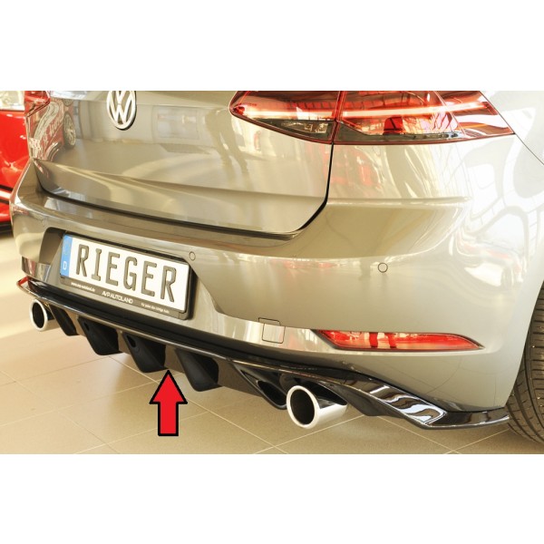 Rieger vložka zadného nárazníka pre Volkswagen Golf 7 GTI 3-dver., 5-dver. po faceliftu, plast ABS lakovaný do čiernej lesklej farby