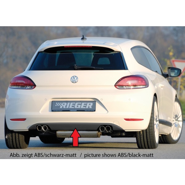 Rieger nástavec zadního nárazníku (GBL-14107) pro Volkswagen Scirocco 3 13 2-dver., plast ABS lakovaný do čiernej lesklej farby