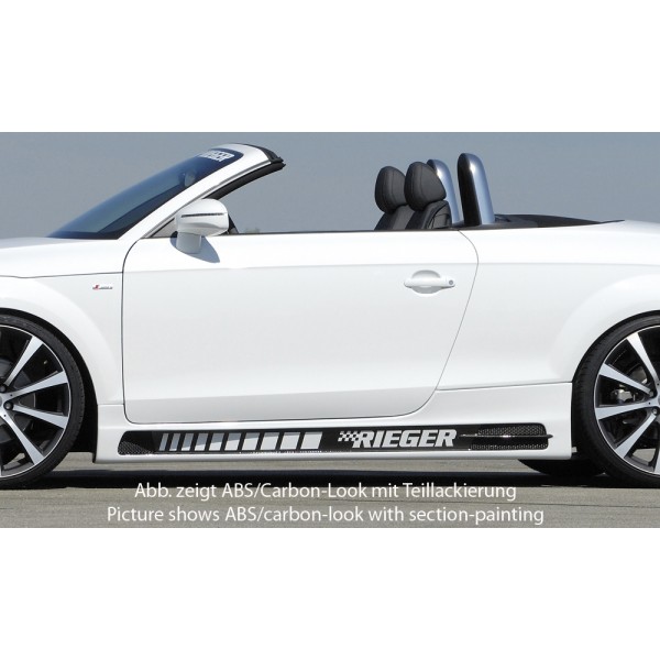 Rieger bočný prah mont. strana ľavá pro Audi TT 8J kupé, roadster, r.v. 09/06-, plast ABS s povrchovou úpravou Carbon-Look