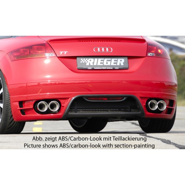 Rieger spojler pod zadný nárazník pre Audi TT 8J kupé, roadster pred faceliftom r.v. 09/06-06/10, plast ABS s povrchovou úpravou Carbon-Look, pro dvojité koncovky vlevo/vpravo