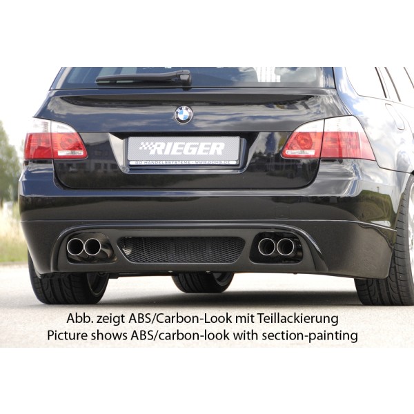 Rieger spojler pod zadný nárazník pre BMW rad 5 E61 touring vr. faceliftu r.v. -08, 08-, plast ABS s povrchovou úpravou Carbon-Look