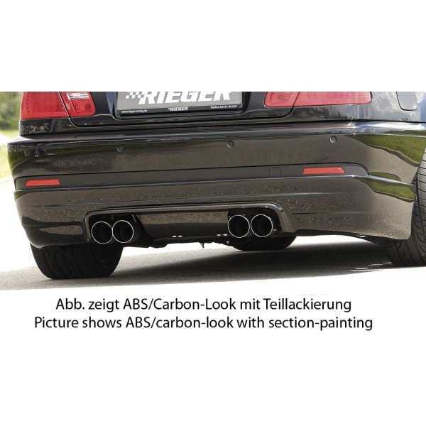 Rieger spoiler pod zadný nárazník M3-Look pro BMW rad 3 E46 kabriolet, kupé po faceliftu r.v. 02/02-, plast ABS s povrchovou úpravou Carbon-Look