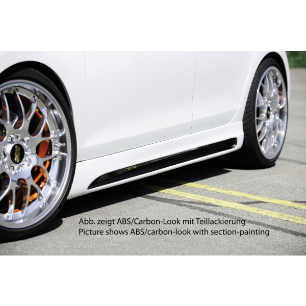Rieger bočný prah mont. strana pravá pro Volkswagen Golf 6 vr. GTD, GTI 3-dver., 5-dver., kabriolet, variant, plast ABS s povrchovou úpravou Carbon-Look, s prelisom a výrezom