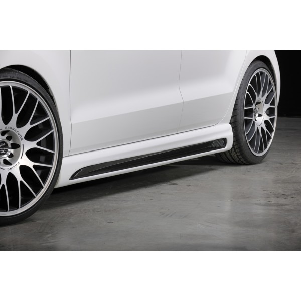 Rieger bočný prah mont. strana ľavá pro Volkswagen Polo 6 6R, GTI 3-dver., 5-dver. vr. faceliftu, r.v. 02/14-, 04/09-01/14, 05/10-, 05/10-01/14, plast ABS s povrchovou úpravou Carbon-Look, s prelisom a výrezom
