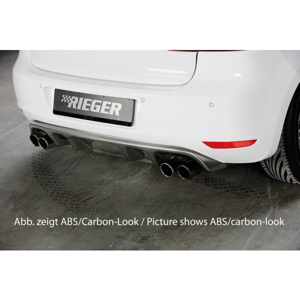 Rieger vložka zadného nárazníka pre Volkswagen Golf 6 3-dver., 5-dver., plast ABS s povrchovou úpravou Carbon-Look, pre dvojité koncovky na oboch stranách