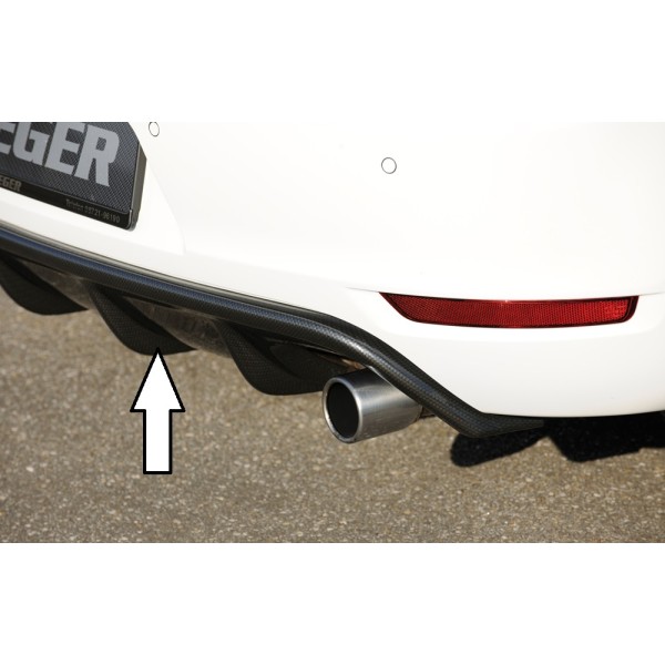 Rieger vložka zadného nárazníka pre Volkswagen Golf 6 GTI 3-dver., 5-dver., kabriolet, plast ABS s povrchovou úpravou Carbon-Look