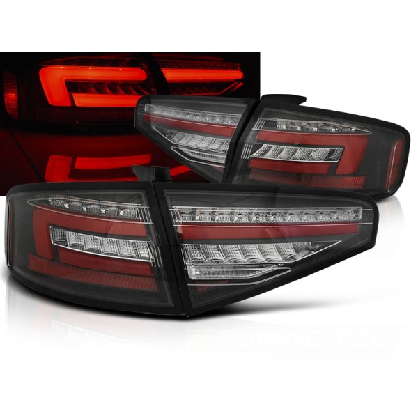 AUDI A4 B8 12-15 SEDAN - zadné LED svetlá čierna s dynamickým blinkerom