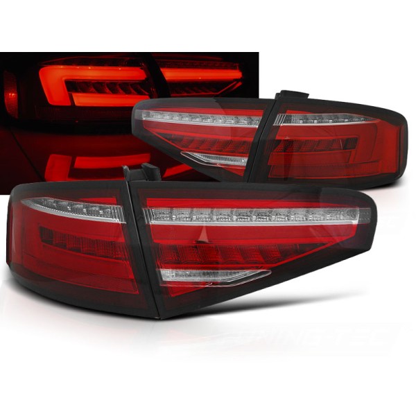AUDI A4 B8 12-15 SEDAN - zadné LED svetlá červeno biela s dynamickým blinkerom