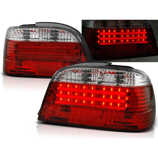 BMW E38 94-01 SEDAN - zadné LED svetlá červeno biela