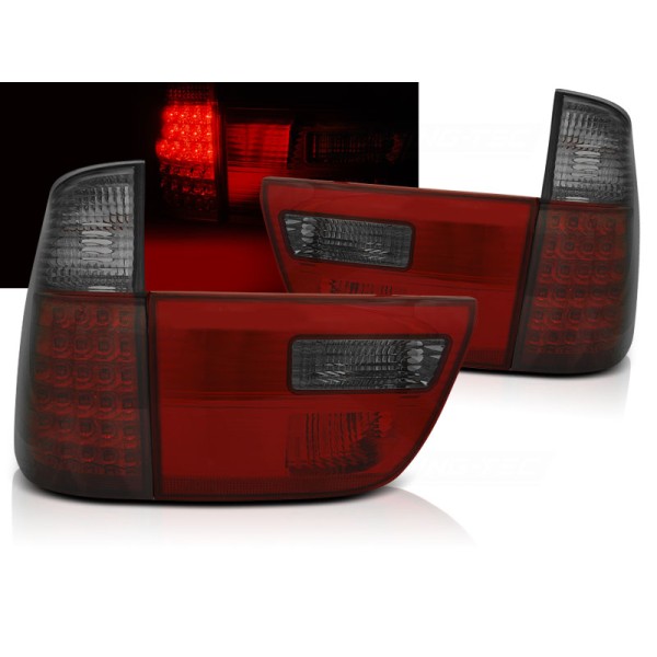 BMW X5 E53 99-06 - zadné LED svetlá červeno dymová