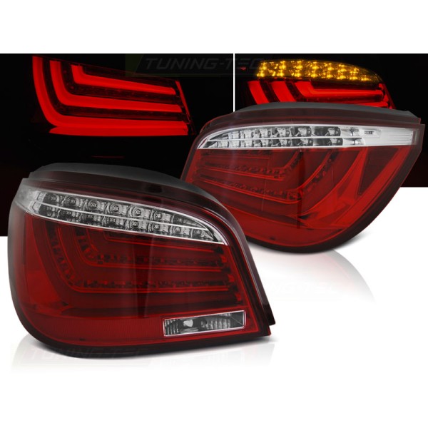 BMW E60 LCI 07-10 - zadné LED svetlá červeno biela LED BAR