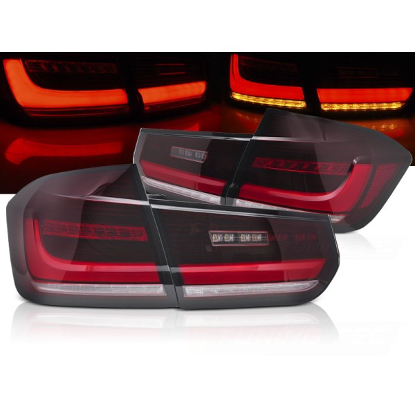 BMW F30 11-18, zadné LED BAR svetlá číra s dynamickým blinkrom SEQ