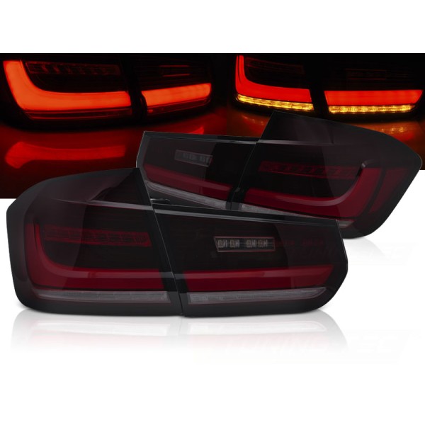 BMW F30 11-18, zadné LED BAR svetlá dymová s dynamickým blinkrom SEQ