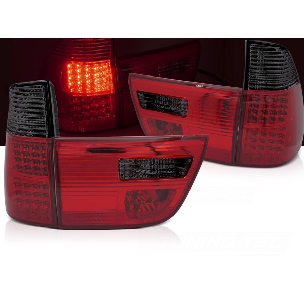 BMW X5 E53 09/1999-10/2003 - zadné LED svetlá červeno kouřová