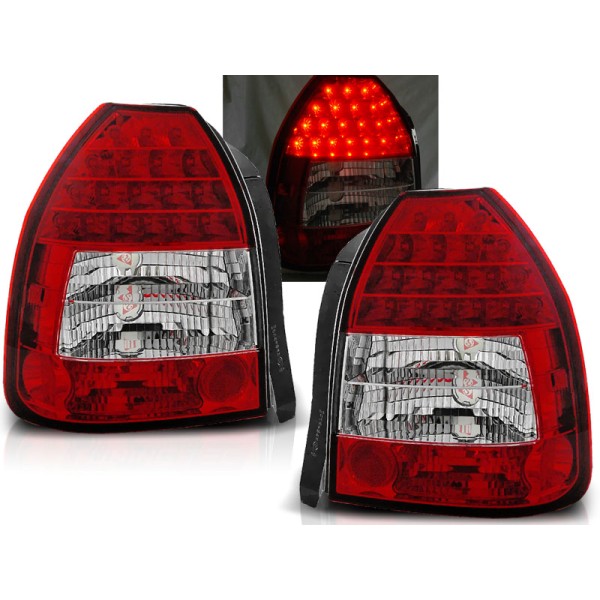 HONDA CIVIC 95-01 3D - zadné LED svetlá červeno biela