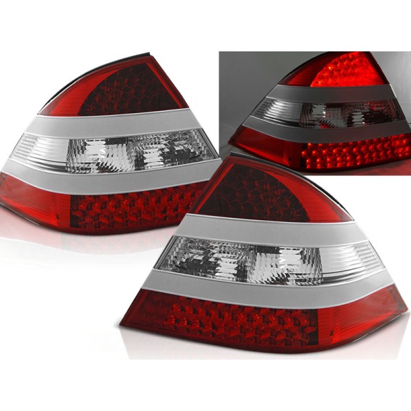 MERCEDES W220 S-KLASA 98-05 - zadné LED svetlá červeno biela