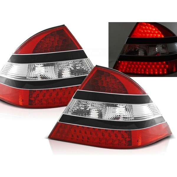 MERCEDES W220 S-KLASA 98-05 - zadné LED svetlá červeno čierna