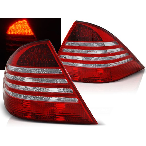 MERCEDES W220 S-KLASA 98-05 - zadné LED svetlá červeno biela