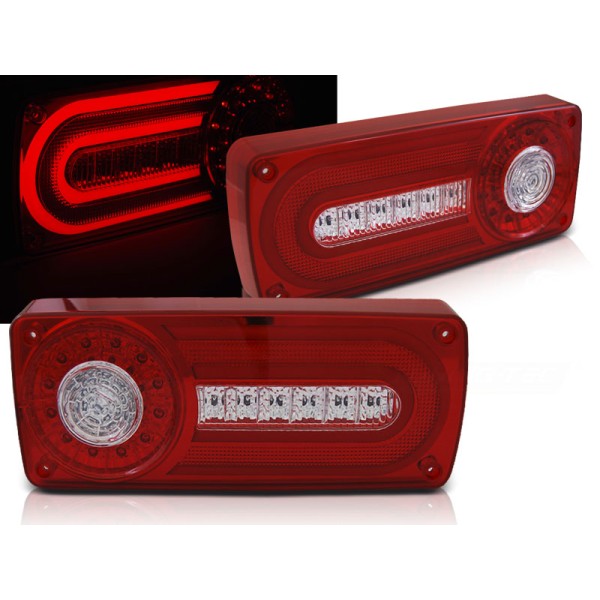 MERCEDES W461 / W463 G-KLASA 90-12 - zadné LED svetlá červeno biela LED BAR