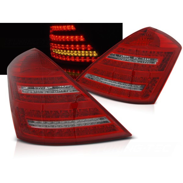 MERCEDES W221 S-KLASA 05-09 - zadné LED svetlá červeno biela s dynamickým blinkerom
