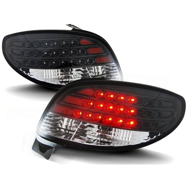 PEUGEOT 206 98- 3D / 5D - zadné LED svetlá čierna