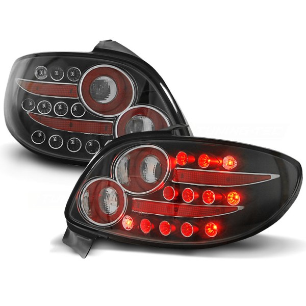 PEUGEOT 206 98- 3D / 5D - zadné LED svetlá čierna