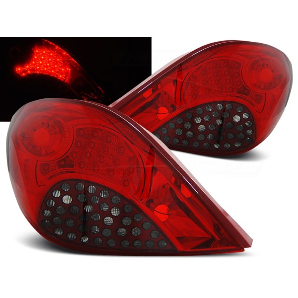 PEUGEOT 207 3D / 5D 06-09 - zadné LED svetlá červeno dymová