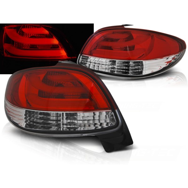 PEUGEOT 206 98- 3D / 5D - zadné LED svetlá červeno biela LED BAR