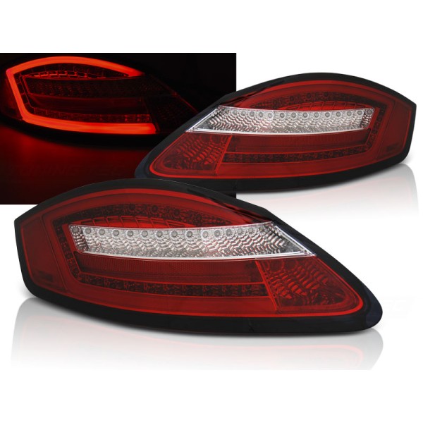 PORSCHE BOXSTER 987 / CAYMAN 05-08 - zadné LED svetlá červeno biela LED BAR s dynamickým blinkerom