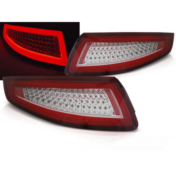 PORSCHE 911 997 04-09 - zadné LED svetlá červeno biela LED BAR s dynamickým blinkerom