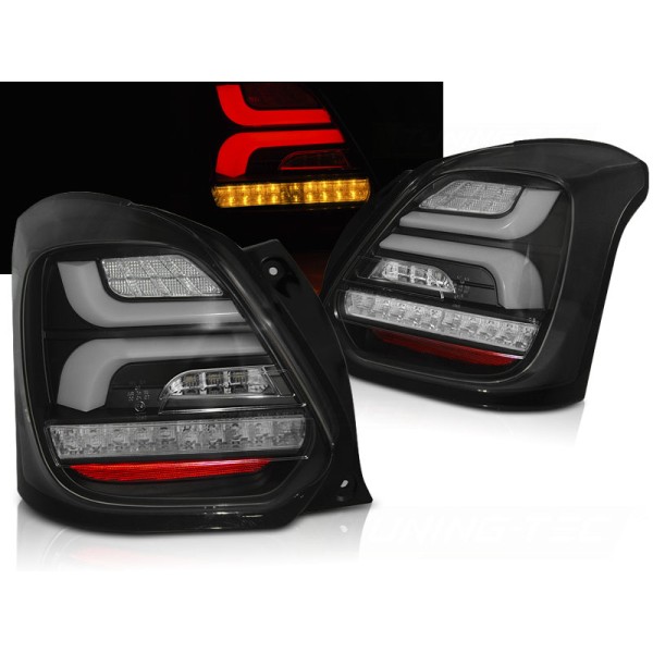 SUZUKI SWIFT VI 17- - zadné LED svetlá čierna LED BAR s dynamickým blinkerom