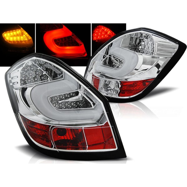 ŠKODA FABIA II 07-14 COMBI / HTB. - zadné LED svetlá chrom LED BAR