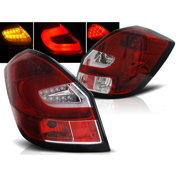 ŠKODA FABIA II 07-14 COMBI / HTB. - zadné LED svetlá červeno biela LED BAR